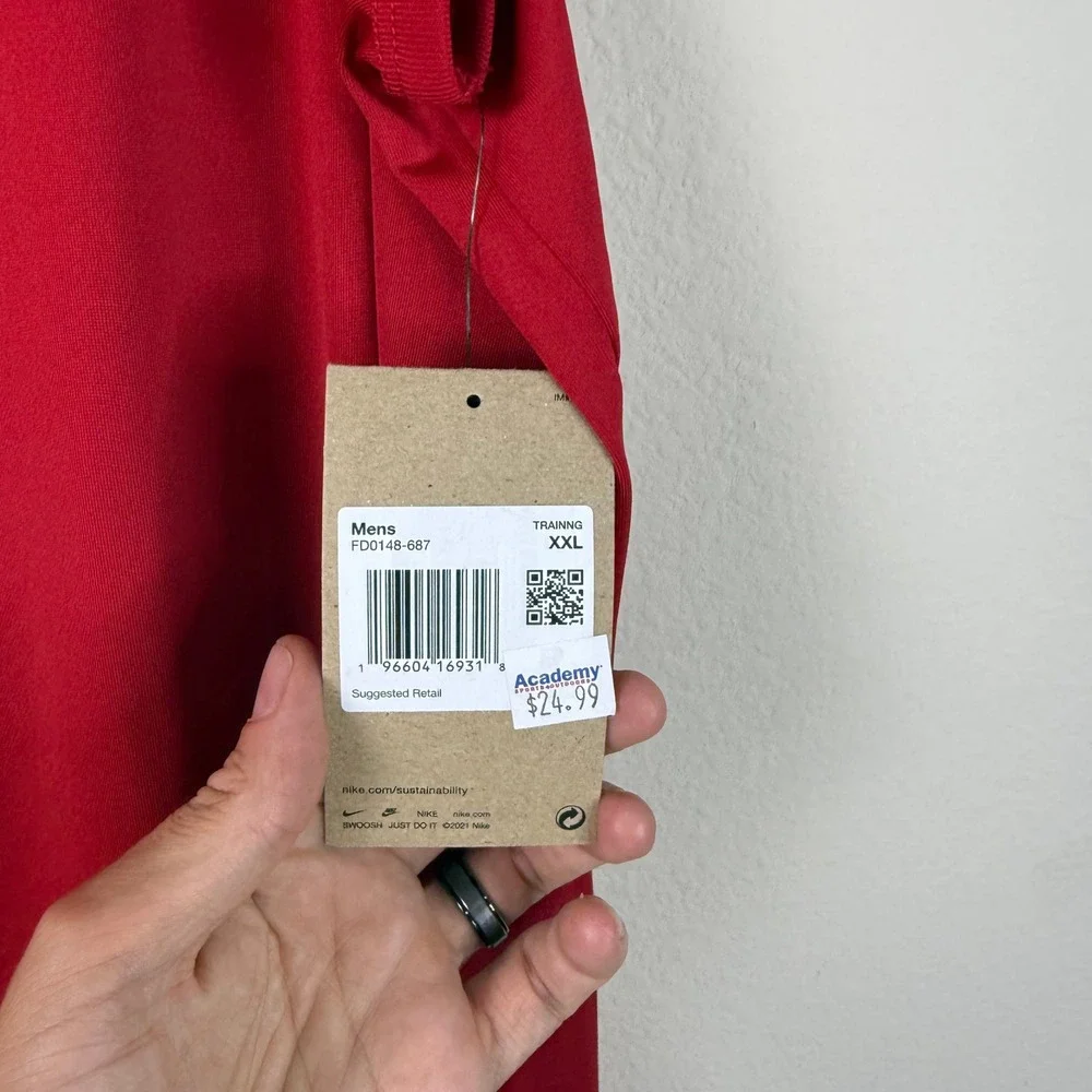 NEW Nike Tank Top Mens XXL Dri-FIT Training Red Sleeveless Swoosh Logo Workout